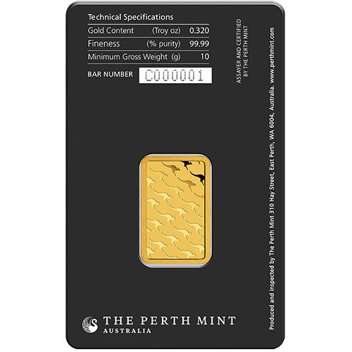 10 Gram Perth Mint Gold Bar (New w/ Assay)