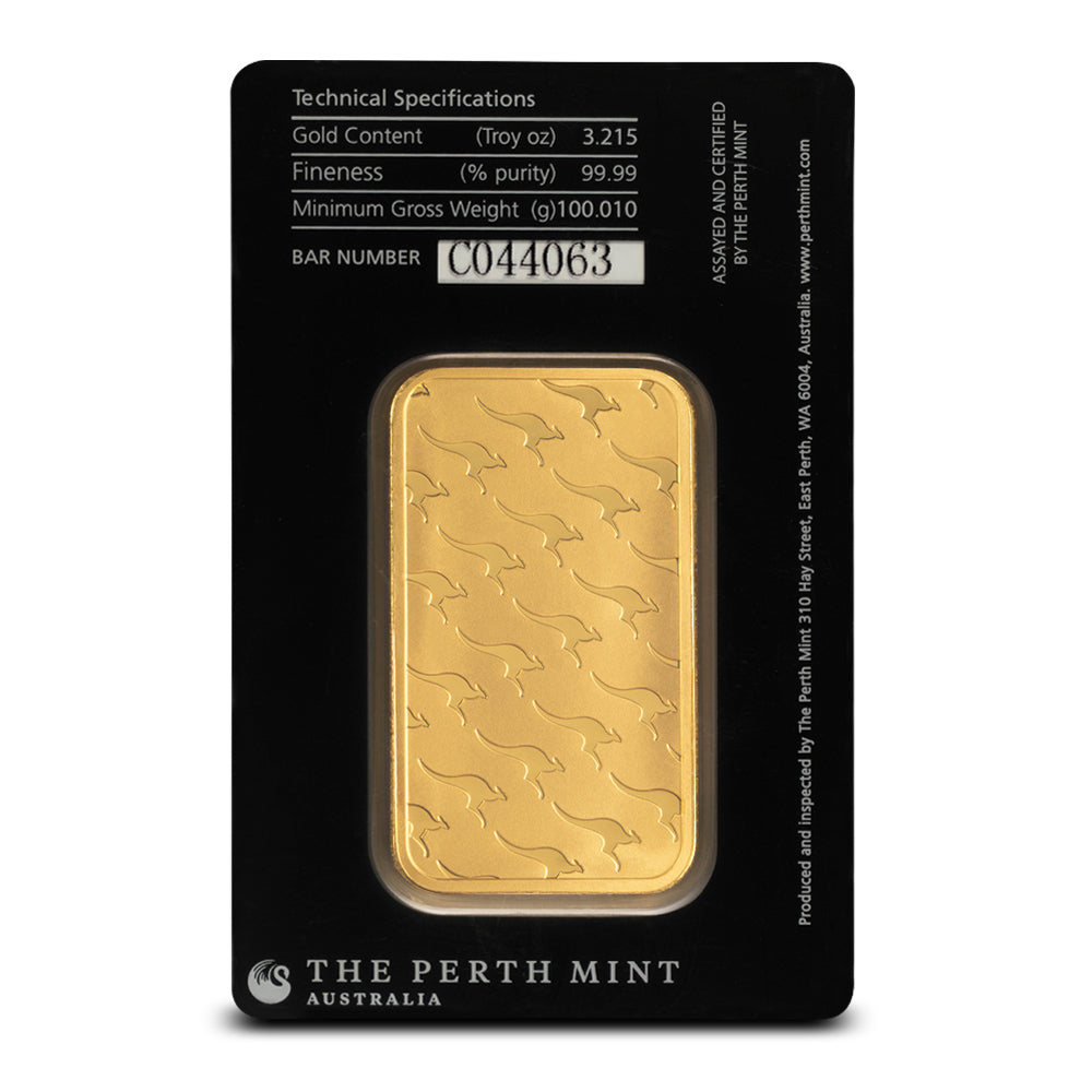 100 Gram Perth Mint Gold Bar (New w/ Assay)