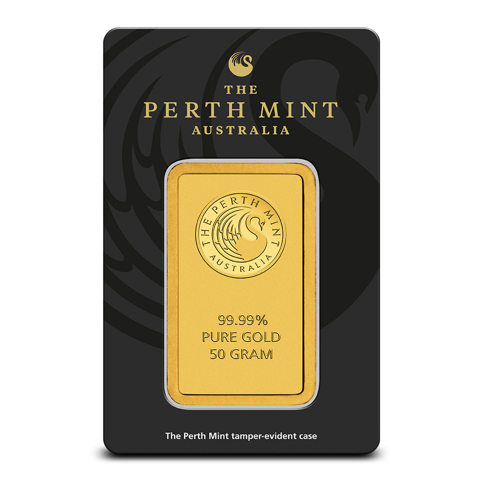 50 Gram Perth Mint Gold Bar (New w/ Assay)