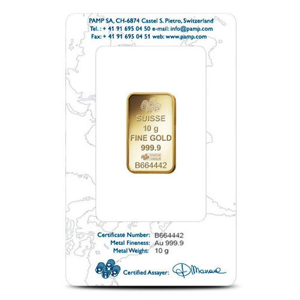 10 Gram PAMP Suisse Fortuna Gold Bar (New w/ Assay)
